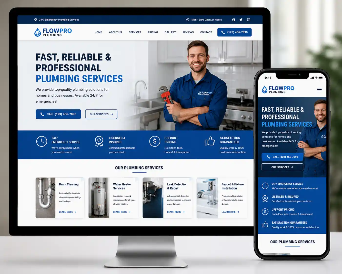 Professional Plumbing Website Design | WordPress Plumbing Website