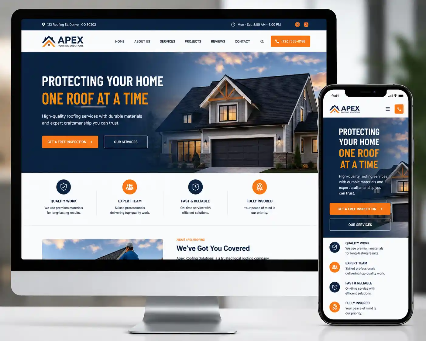 Roofing Company Website Design | WordPress Roofing Website Case Study